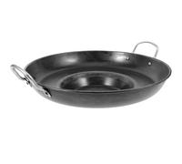 OSALADI Poêle à Frire Concave en Fonte Noire, Fond Plat, Poignée | Cuisson du Matin, Usage Portable, Rétention Thermique, Surface Brute, pour Œufs et Desserts