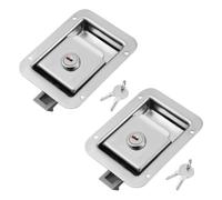 OSALADI Serrure à Poignée à Palette Inox Encastrée avec Clés, Loquet Standard pour Camion Conteneur et RV, Montage Affleurant, 1 Set