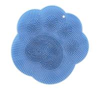 OSALADI Tapis de Bain en Silicone Bleu Forme Patte de Chat, Brosse Douce Dos et Massage des Pieds Ventouse Antidérapante, Accessoire Minimaliste