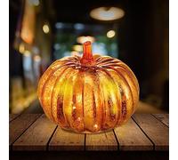 OSALADI Verre Décor à La Maison Décor de Citrouille Led Lumières de Citrouille pour L'automne Thanksgiving Et Décoration D'halloween Enfants Lampe de Nuit Décorative sans Batterie