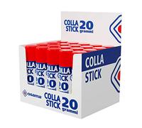 Osama - Colle Forte Stick Extra Adhésive, 20 Bâtons, 20 gr - Set Colles sans Solvants pour Papeterie Bureau et Fourniture Scolaire - Résistante et sans Grumeaux sur Papier et Carton, Sûre pour Enfants