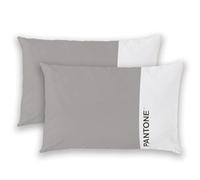 Osama Home - Taies d'oreiller en coton 100% certifié OekoTex, 2 pièces, 50 x 80 cm, bicolore opal gray, avec rabat de 20 cm, lavables à 40°C, résistantes aux lavages fréquents, douces et fraîches