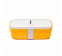 OSAMA PANTONE™ Bento Boîte à déjeuner avec séparateur intérieur et valve d'évent, boîte à lunch pour bureau, école et université, boîte hermétique pour schiscetta déjeuner, 12 x 7 x 20,7 cm, jaune