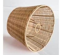 Osasy Abat-jour en rotin tressé à la main, forme conique, polyvalent pour plafonds, suspensions, lampes murales et de table (1, couleur rotin naturel)
