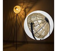 Osasy Lampadaire en Rotin à Intensité Variable - Lampadaire Salon & Chambre Hauteur Réglable (164,5 cm), Abat-Jour 360° Rotatif, Design Boho-Chic Naturel - Éclairage Vintage pour Chambre à Coucher