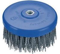Osborn Brosse abrasive en plastique ø 130mm M14 pour meuleuses d'angle - Brosse ronde pour bois avec garniture abrasive, embout de brosse en plastique K120