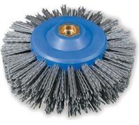 Osborn Brosse abrasive en plastique ø 140mm M14 pour meuleuses d'angle - Brosse ronde pour bois avec garniture abrasive, embout de brosse en plastique K60