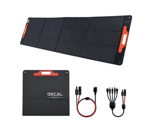 OSCAL PM200 Pro - Panneau solaire pliable 200W monocristallin ETFE IP67 avec câble MC-4 5 en 1 pour camping, voyage, pêche