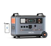 OSCAL PowerMax 6000 Station électrique portable 3600 Wh, extensible jusqu'à 57,6 kWh, prises CA 120 V/240 V, 6000 W (crête 7200 W), générateur solaire pour usage domestique