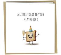 Oscar Finks Carte de pendaison de crémaillère, Un petit toast pour votre nouvelle maison !, 150 mm, design britannique, carte-cadeau émouvante #384