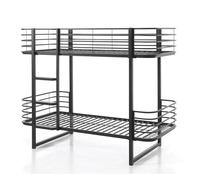 Vipack Lit superposé Oscar en métal 90x200 cm Noir