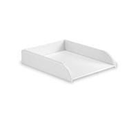 OSCO Bac à courrier Blanc en Similicuir | A4 | Facilement empilable | Organiseur de fichiers de Bureau | Rangement de Papier | Trieur de Documents de Bureau | Classement de Documents | Pas de