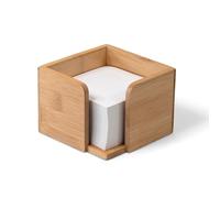 Osco Cube mémo en bambou avec 500 feuilles | Bloc d'idées de bureau | Prise de messages | Distributeur de notes | H 8 x l 11 x P 11 cm |