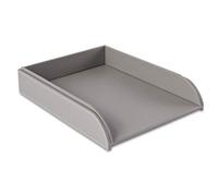 Osco Faux Leather Letter Tray - Grey, Gris