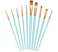 OSDUE 10 pcs Pinceaux Peinture en Nylon pour Peinture Acrylique, 10 Tailles | Tailles Différentes, D'artiste Polyvalents, Art Pinceaux Fin Stylos pour Huile Aquarelle Gouache, Enfant Adulte, Bleu Ciel