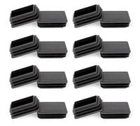 OSDUE 16 Pièces Bouchons à Lamelles, 30 * 15mm pour Tube Rectangle | Bouchons de Couverture Cache Tube, Bouchon Pied de Chaise, Embout en Plastique PE, Protection Pied pour Canapés Tables Noir