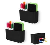 OSDUE 2pcs Porte-stylos Magnétiques Pliable pour Rangt Tableau Blanc Frigo | Support de Crayons Porte de Marqueur Pot à Stylos Organiseur Boîte de Rangement pour Surfaces Magnétiques Maison Bureau Ecole
