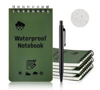 OSDUE Carnets Étanches, 5pcs 3x5 Pouces Mini Bloc Note Spirale avec Stylo | 100 Pages, Imperméables Notepad Bloc-Notes, Bloc Notes de Poche Livré, Waterproof Notebooks, l'enregistrement de Plein Air
