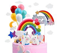 OSDUE Décoration de Gâteau, 8 + 13 Pièces 3D Licorne Cupcake Toppers