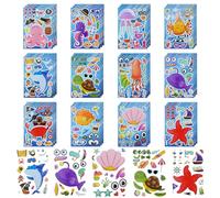 OSDUE Gommettes Autocollantes, 36 Feuilles DIY Océan Stickers Autocollants pour Enfants, Tatouage Visage Autocollantes, pour Scrapbooking Activités Manuelles Photo Cadeau Récompenser