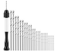OSDUE Mini Perceuse Manuelle de Precision, Forets Hélicoïdaux Twist Drill Bits, 25 Foret Fraise 0.5-3.0mm sans Fil, Hand Drill Aluminum, Pin Vise Pour Modèle Bricolage Bijoux Métal