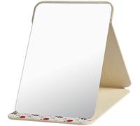 OSDUE Miroir de Maquillage, Portable Table Miroirs Pliable Super HD Miroir Multi Angle Pliant en Cuir PU Facile à Transporter Miroirs de Voyage, Ultra Fin et Durable Pliable, 26x18cm