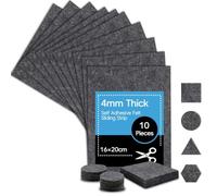 OSDUE Patins en Feutre Auto-Adhésifs, 10 PCS 20x16 cm Patins pour Meubles, 4mm Patin Chaise Antiderapant Anti-Rayures, Protector pour Vos Meubles Plancher en Bois, Adhesive, Insonorisant, Gris Foncé