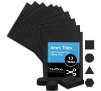 OSDUE Patins en Feutre Auto-Adhésifs, 10 Pieces 20x16 cm Patins pour Meubles, 4mm Patin Chaise Antiderapant Anti-Rayures, Protector pour Vos Meubles Et Plancher en Bois, Adhesive, Insonorisant, Noir