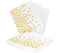 OSDUE Serviette Papier, 33 x 33CM Serviettes Jetables Lot de 40 Table Papier Serviettes de Cocktail Boissons Serviettes Décorations pour Noël Fête Anniversaire,Paillettes dorées Blanc