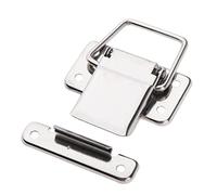 Oshhni 2 Pièces Hasp Serrure Fermoir Boucle Mécanisme à Ressort Acier Inoxydable Résistant à l'usure Convient pour Porte d'Armoire Coffret