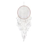 Oshhni Attrape-rêves Ornement Murale Suspendu Plume Tressé Main Décoration Artisanale Rond Capteur de Rêves avec Plumes Adapté à la Chambre Voiture Salon