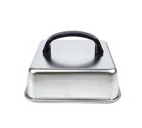 Oshhni Cover Protection Grille Barbecue en Acier avec Dôme à Fondue pour Faire Fondre Le Fromage sur Hamburger Adapté à la Préparation Extérieure Cuisine d'Été, 26-26-5cm, Poignée Barre