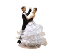Oshhni Figurine Couple Résine Mariés Statuette Ornement Cadeau Main Finition Moderne Pièce Sentiment Décoration Salle Cérémonie Anniversaire Salon Bureau, B