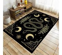 Osimiccp Tapis serpent pour salon, tapis gothique antidérapant pour chambre à coucher, 91 x 152 cm, noir cool