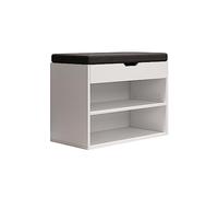Oskar Store Vicco Banc pour Chaussures Titus, Blanc, 60x45cm | avec support, adapté au rangement et utilisable comme assise combinable