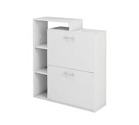 Oskar Store Vicco Meuble à chaussure Tobias, Blanc, 80x90cm | pour le rangement et l’organisation de jusqu’à 16 paires de chaussures