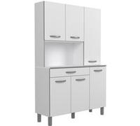 OSLO Buffet de 120 cm 1 Tiroir et 6 Portes L 120 P 40 H 185 cm Coloris Blanc Blanc G