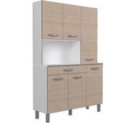 OSLO Buffet de 120 cm 1 Tiroir et 6 Portes L 120 P 40 H 185 cm Coloris Chene G