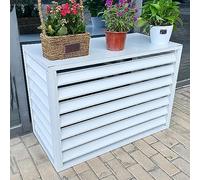 OSmari Cache climatiseur Exterieur aluminium,cache clim Exterieur,cache climatiseur exterieur aluminium, Applicable à l'unité extérieure du climatiseur,Blanc,100x50x70cm