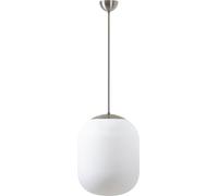 OSMONT TAN58122 TANIA P1 luminaire suspendu en verre acier inoxydable brossé / blanc IP40 40W E27