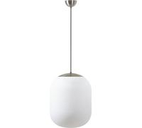 OSMONT TAN58149 TANIA P2 luminaire suspendu en verre acier inoxydable brossé / blanc IP40 40W E27