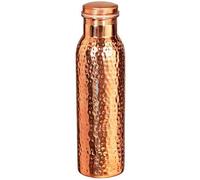 OSNICA Gourde de voyage en cuivre 100 % cuivre pur, sans coutures, anti-fuite, bénéfices ayurvédiques pour la santé, élégante bouteille en cuivre, 900 ml (design 01)