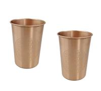 OSNICA Lot de 2 gobelets en cuivre pur martelé pour la guérison ayurvédique, accessoires de vaisselle, hauteur 9,5 cm (rond 01)