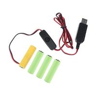 OSNIYAW Câble de batterie LR6 AA 6 V avec interrupteur remplace 4 piles 1,5 V pour lumière LED, alimentation USB électronique, rallonge de câble