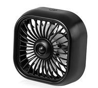 OSNIYAW Ventilateur de refroidissement rotatif puissant pour voiture, flux d'air puissant, 3 vitesses, lumières LED fraîches, bloc d'alimentation USB, ventilateur de circulation d'air