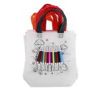 OSOLADY 10 sacs à coloriage pour enfants - Sacs fourre-tout non tissés avec feutres - cadeaux d'anniversaire pour enfants, à peinture pour projets artistiques DIY