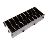 OSOLADY Boîte de Rangement Bois Multicompartment pour Cartes Colis et Objets de Bureau Surface Lisse Design pour Bureau ou Cadeau Noir