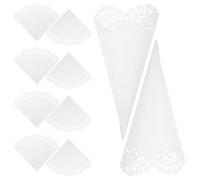 OSOLADY Cônes artisanaux pour confettis en Papier Blanc, 50 pièces, Design Floral ajouré, légers et Portables, pour décorations de Mariage et fêtes, 12 cm