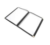 OSOLADY Couverture Protège-menu de Menu Imperméable en Pvc Transparente A4 Noir, Design Gain de Place pour Restaurants Occidentaux et Banquets