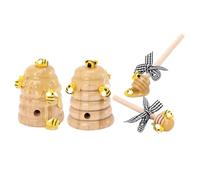 OSOLADY Décoration de Fête Abeille en Bois et Tissu, Maison de Ruche à Plateaux Étagés Élégant Décor de Louche, Design Unique Marron pour Événements et Célébrations
